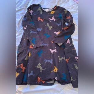 Hanna Andersson Gray Dress with Colorful Animal Print